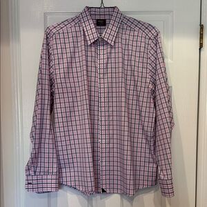 UNTUCKit Pink and Blue Plaid Men's Shirt - Regular Fit